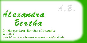 alexandra bertha business card